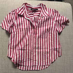 Forever 21 Red and White Striped Button Down Shirt